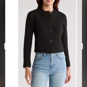 rag & bone Carol Woven Jacket in Black Size 12